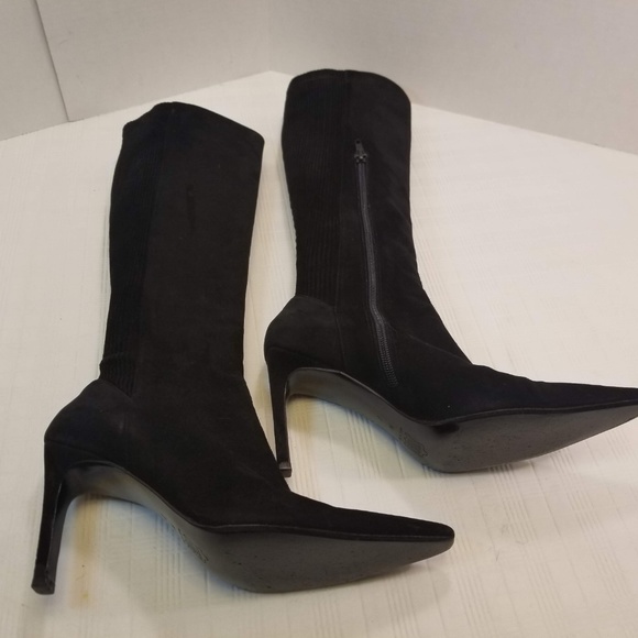 UEC. "Richard Tyler" Tall Suede Boots Black Size 7 - Picture 3 of 8